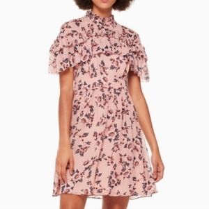 Kate Spade Pink Peony Silk Ruffle Dress, Size 14